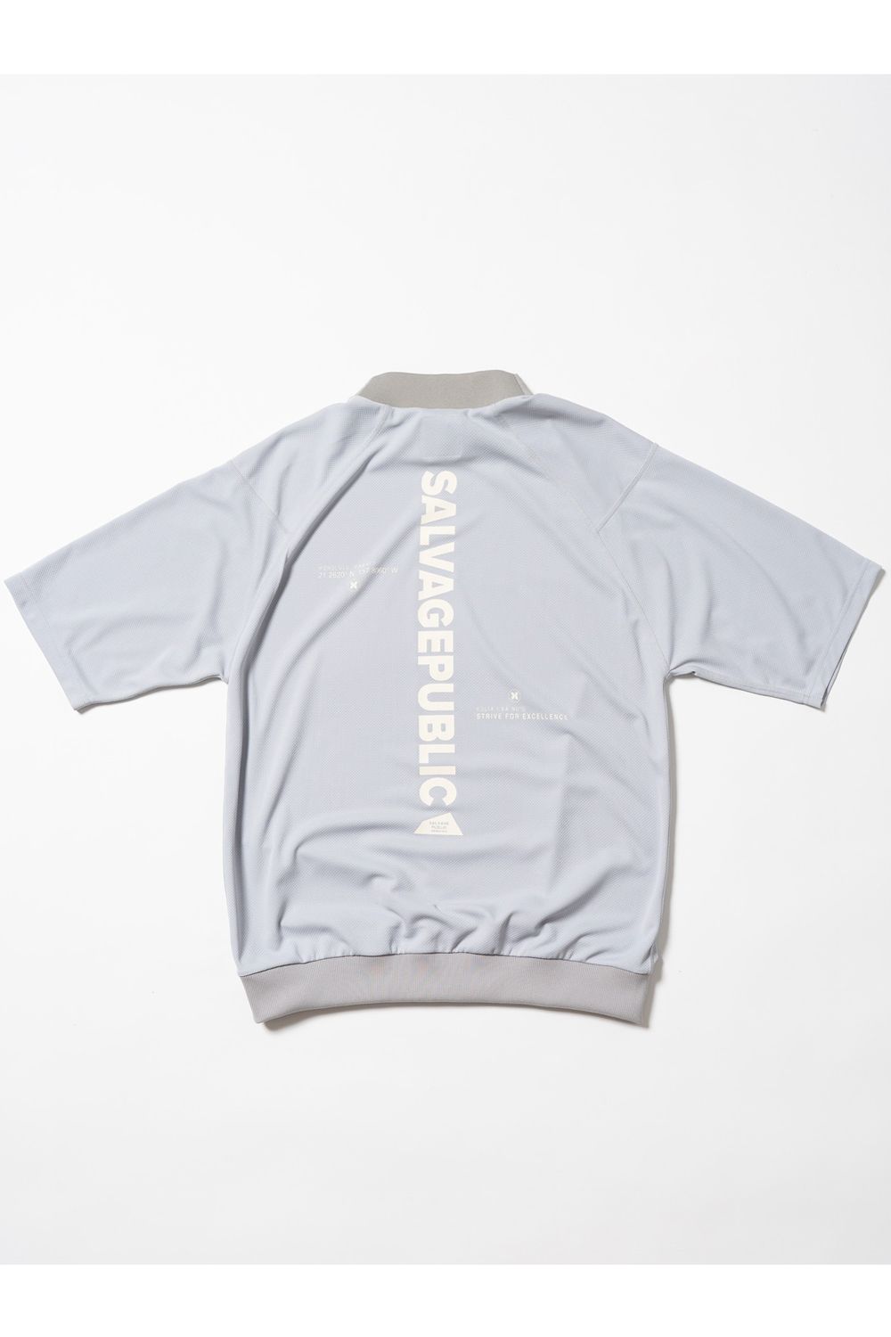 【2026SS】 JQ Ribbed Mockneck S/S(EXELLENCE) / ブランドロゴ 裾リブ ハーフスリーブ モックネックTシャツ (ライトグレー) (4月入荷予定)