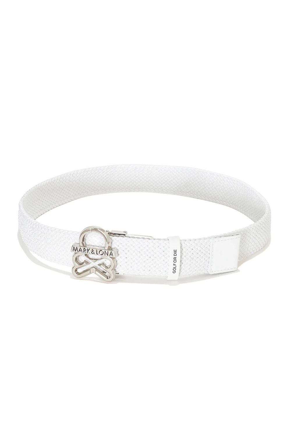 【26AW】 EL. STRETCH MESH BELT / オリジナルスカルバックル メッシュベルト (ホワイト)