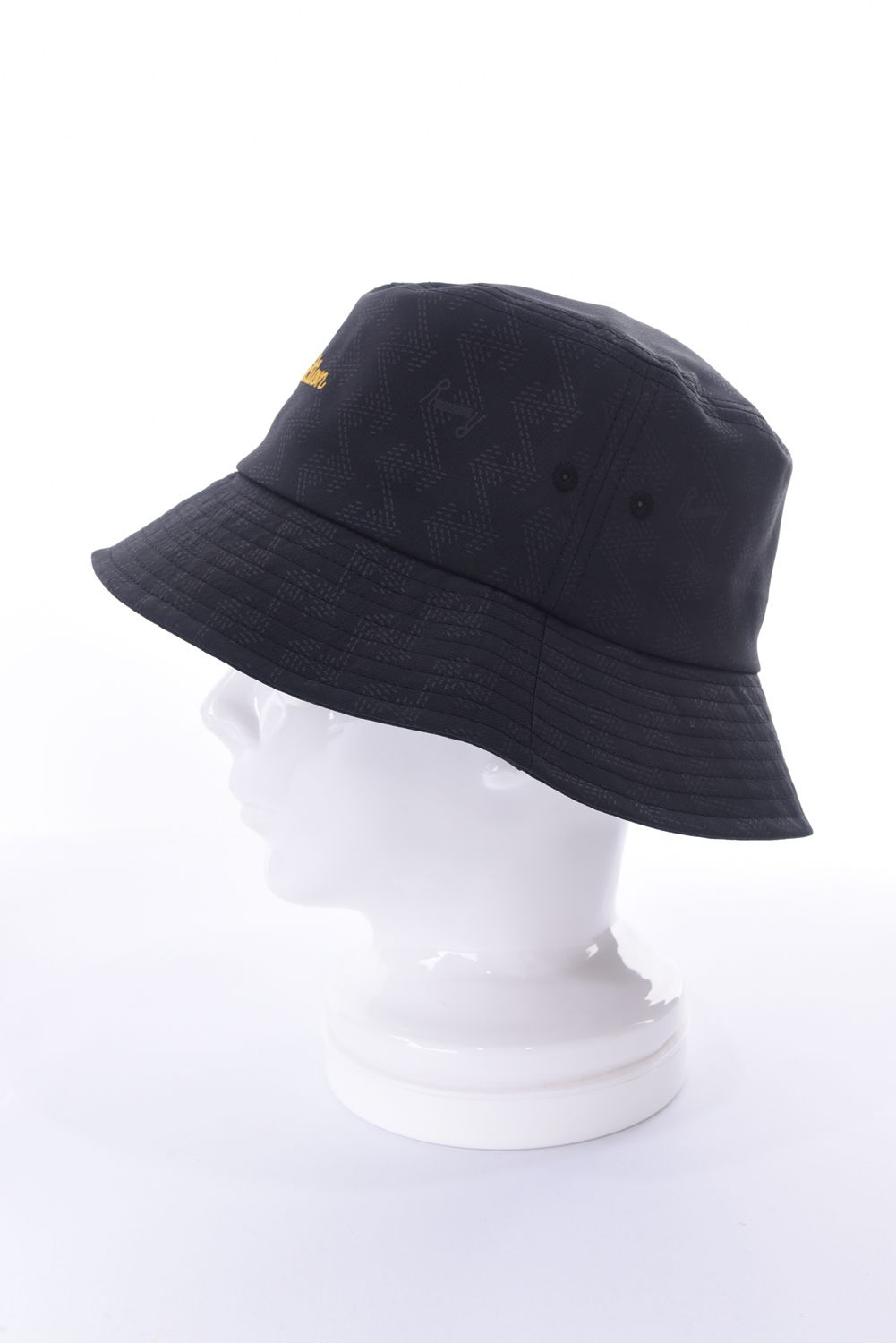 GM BUCKET HAT / ブランド オリジナルテキスタイル エンボス バケットハット (ブラック)
