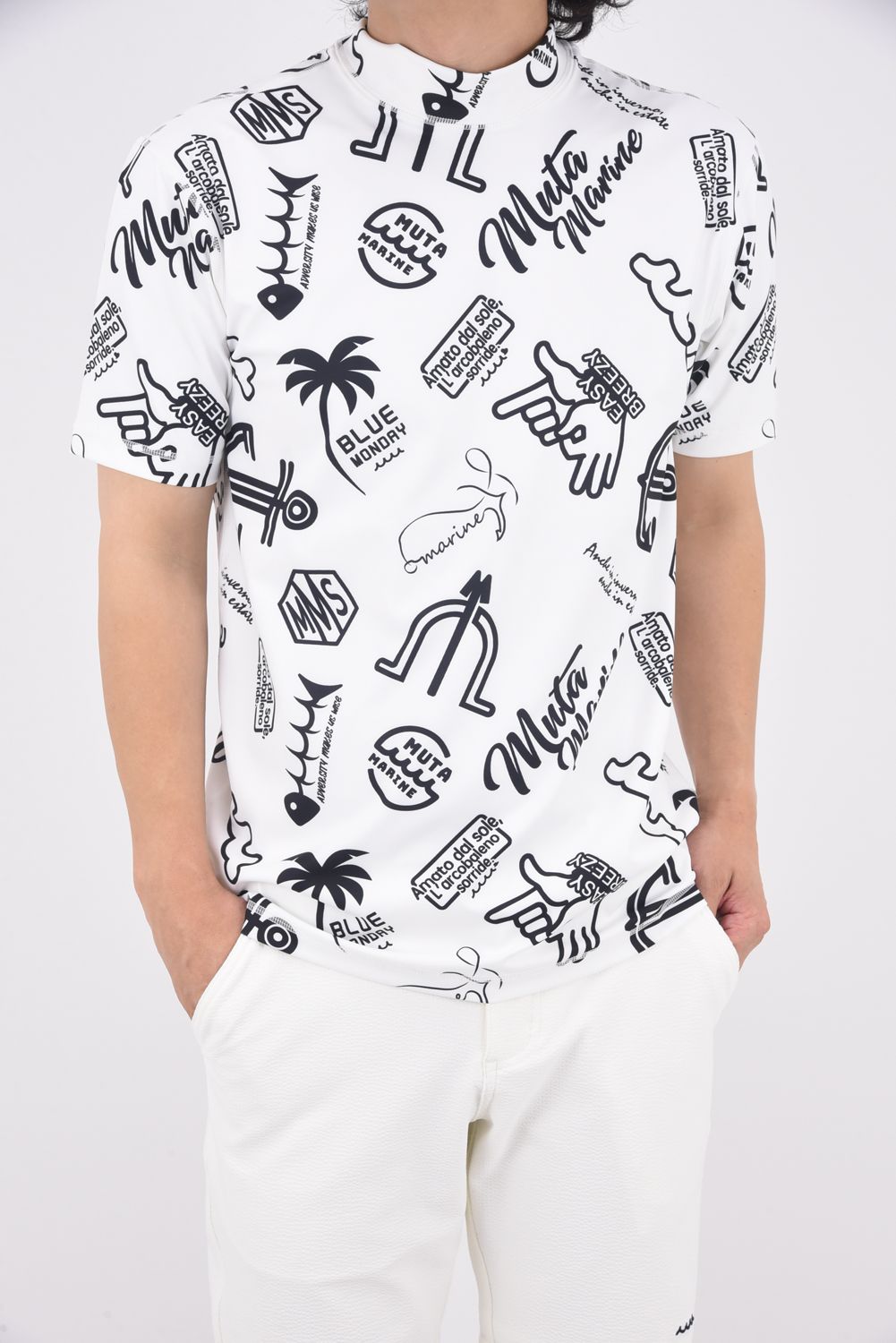 muta - RANDOM LOGO MOCK SHIRT / ランダムロゴ モックネック