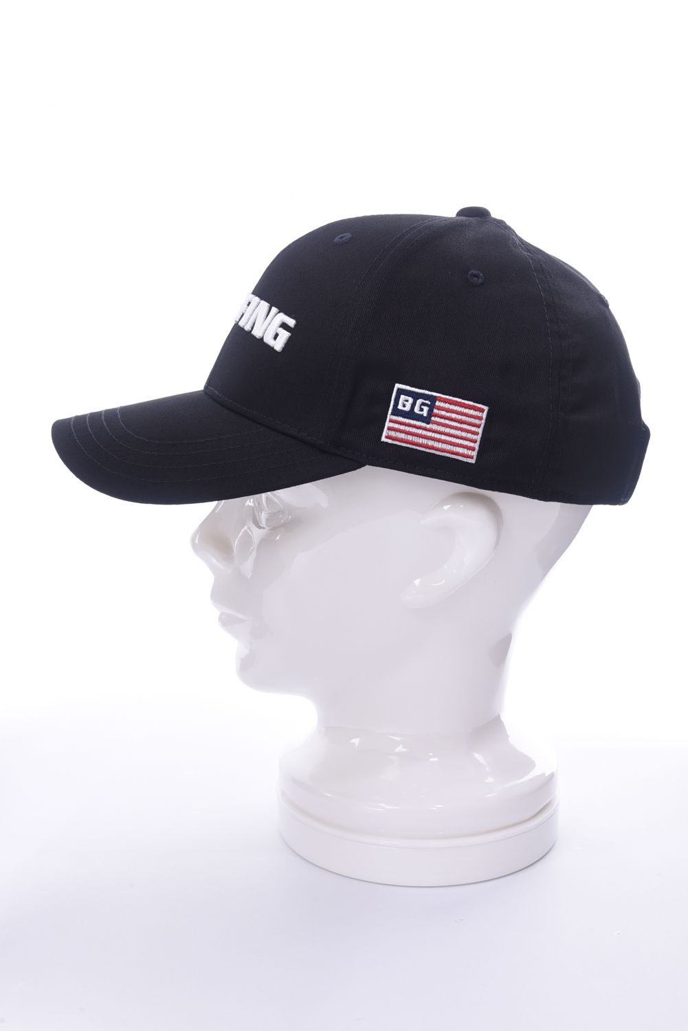 MENS BASIC CAP / ロゴ刺繍 ベーシック ベースボールキャップ (ブラック)