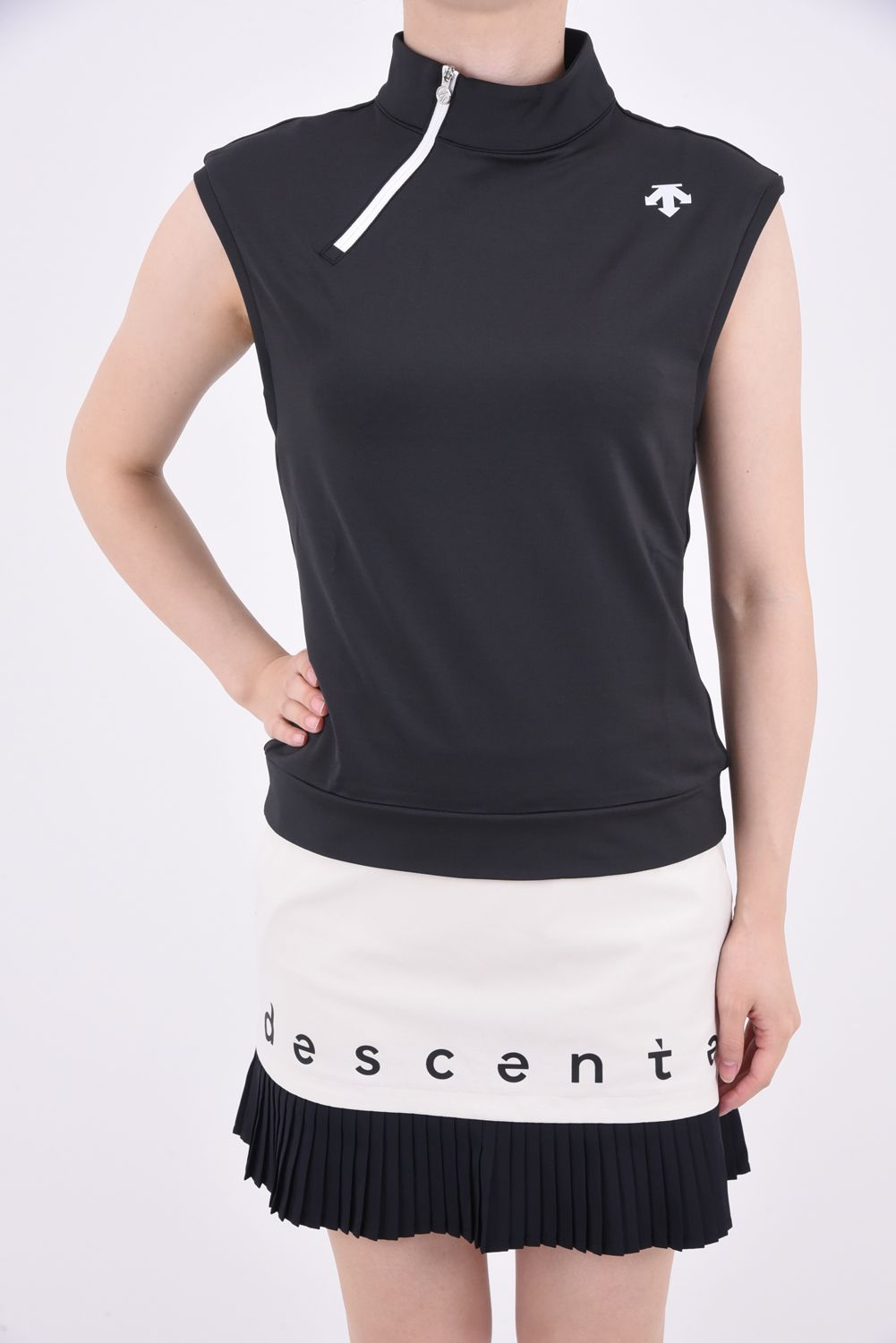 DESCENTE GOLF - 【レディース】 ハーフジップ 鹿の子 フレンチ