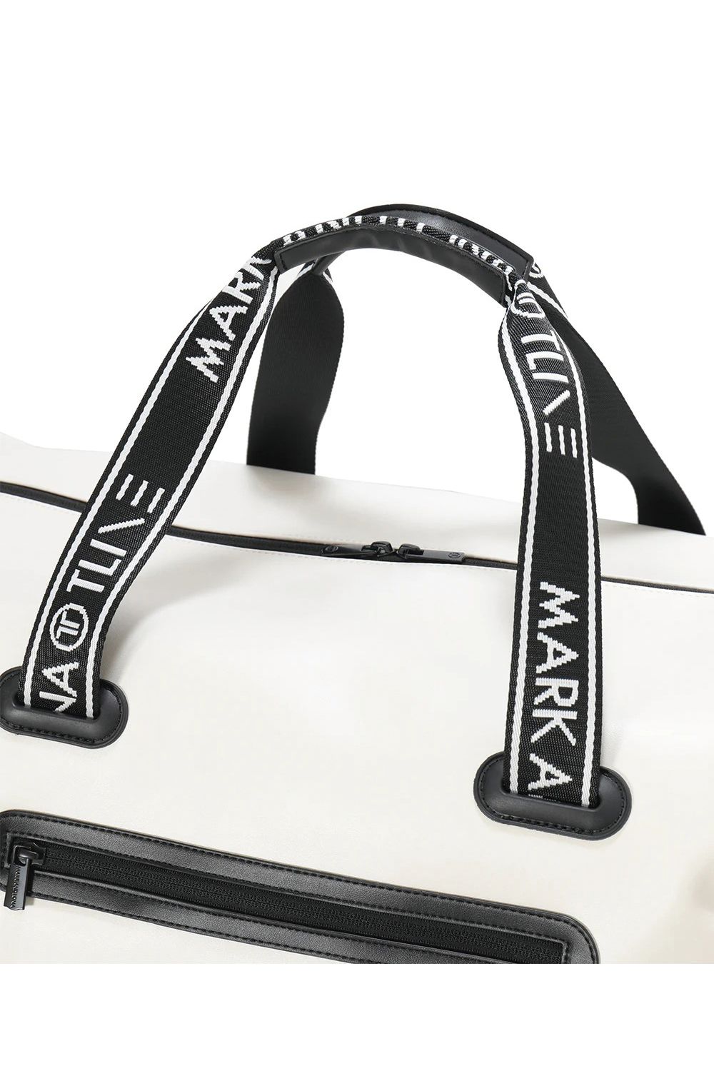 【26SS】【T-LINE】 VELOCITY TRAVEL DUFFLE BAG / モノトーン シンセティックレザー 2WAYボストンバッグ (ホワイト)