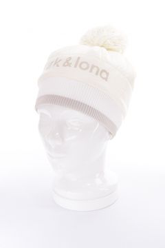 FRAME QUILTED POM CAP / 中綿キルティング リブニット 梵天付きキャップ (ホワイト)