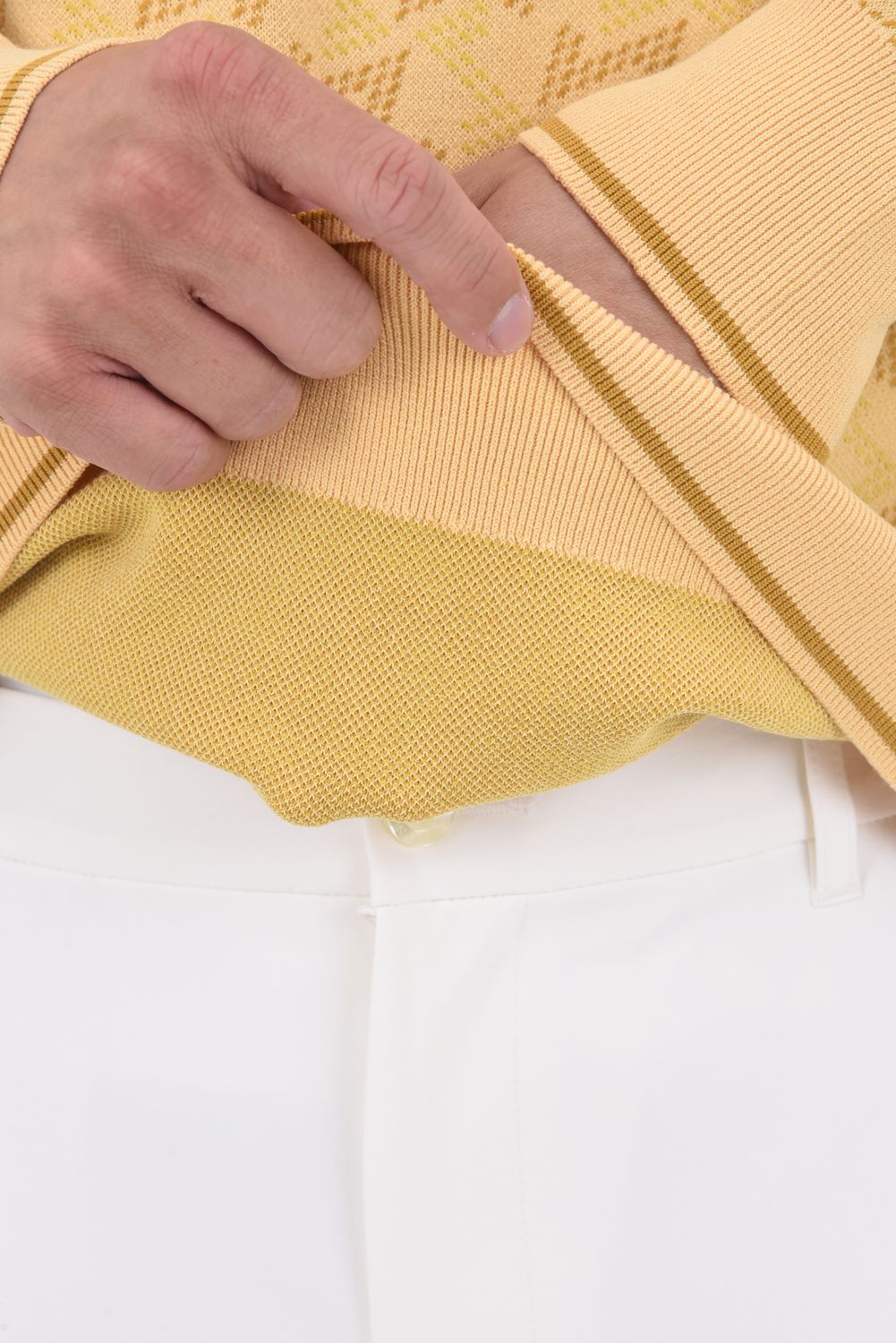【25AW】 GM JACQUARD LIGHT KNIT / GMジャカード クルーネック ライトニット (ベージュ)*
