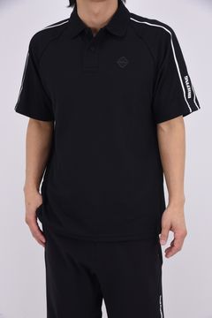【26SS】 MEN'S LINE POLO RF / カノコ生地 ラインロゴテープ リラックスフィット ポロシャツ (ブラック)