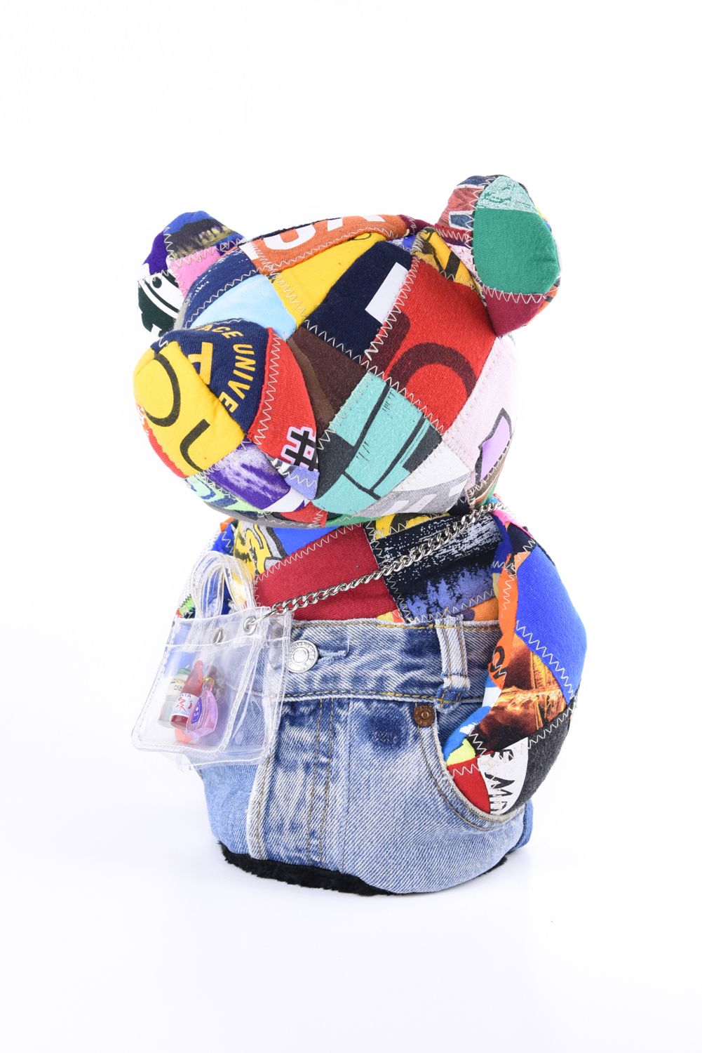 【2026 PVC TOUMEI SERIES】 ZZ26-BA02 / Tシャツリメイク パッチワーク ベアーモチーフ ドライバーカバー (マーカー付き) (マルチ/タイプB)