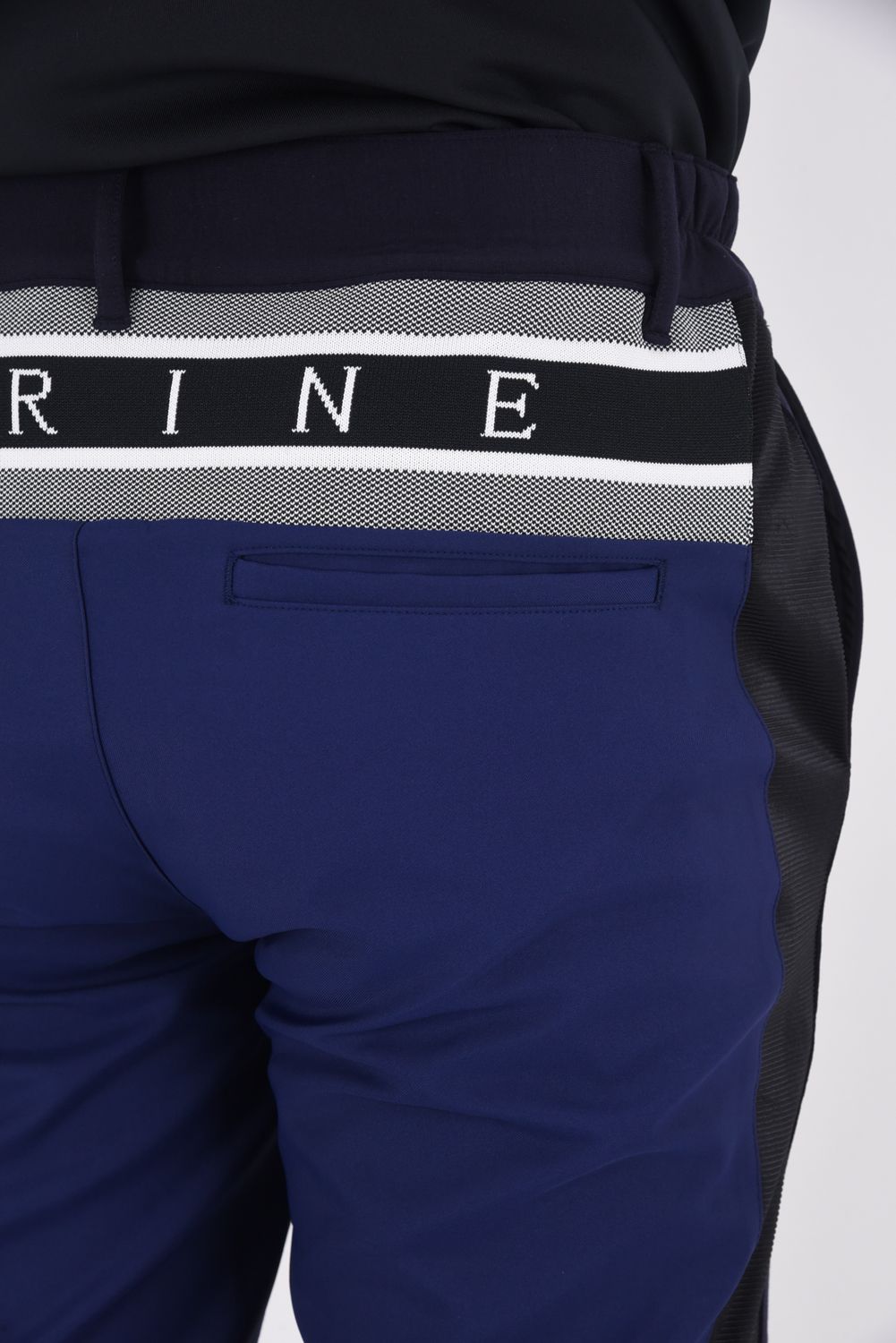【期間限定ポイント50倍】BACK RIB COMBINATION PANTS / ダンボール素材 バックリブ サイドライン ロングパンツ (ネイビー)