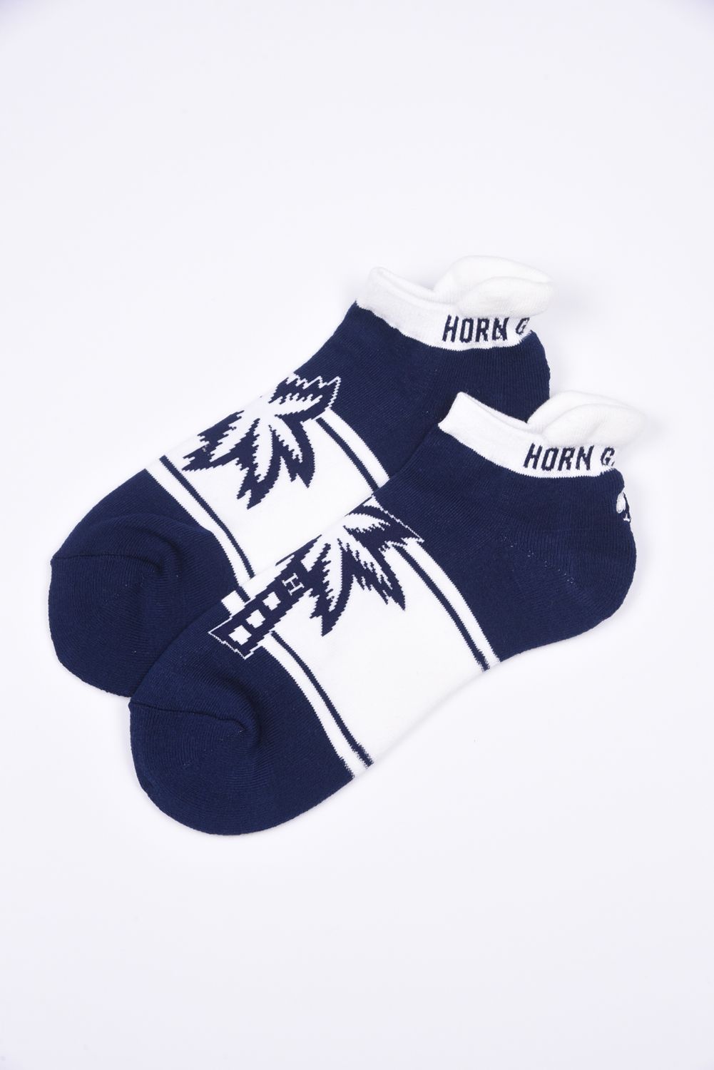 THE PALM CUSHION SOCKS / ヤシの木ロゴ アングルソックス ネイビー