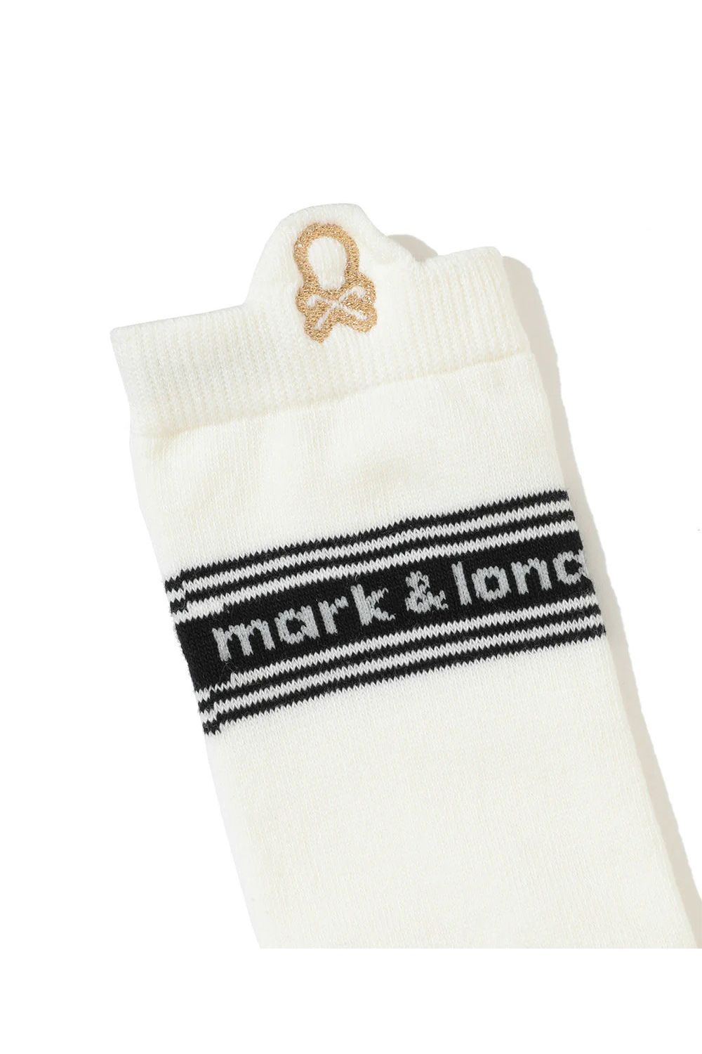 【レディース】 BUENA HIGH SOCKS / ロゴジャカード メタリック刺繍 ハイソックス (ホワイト)