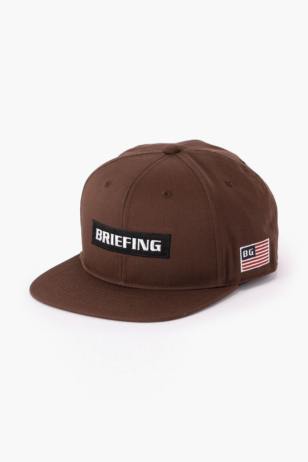 【26AW】 MEN’S BOX LOGO FLAT VISOR CAP / ボックスロゴ刺繍 フラットキャップ (ブラウン)