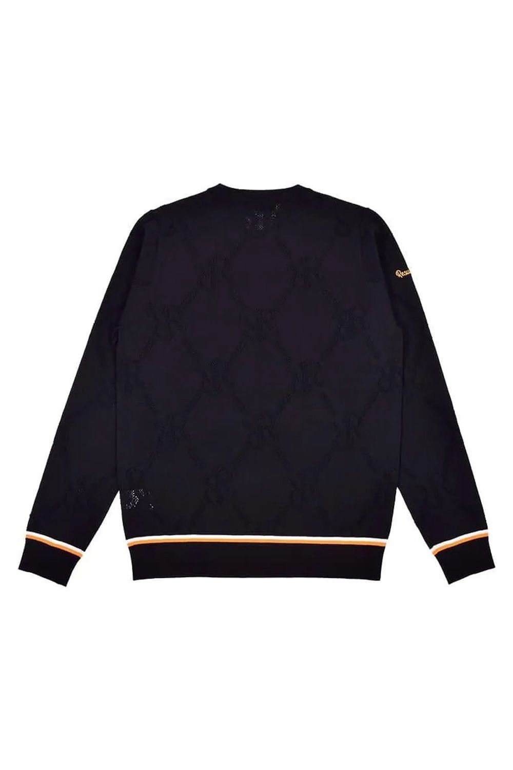 【26SS】【レディース】 MESH RR LOGO KNIT / メッシュ編み 裾ライン クルーネックニット (ブラック)*