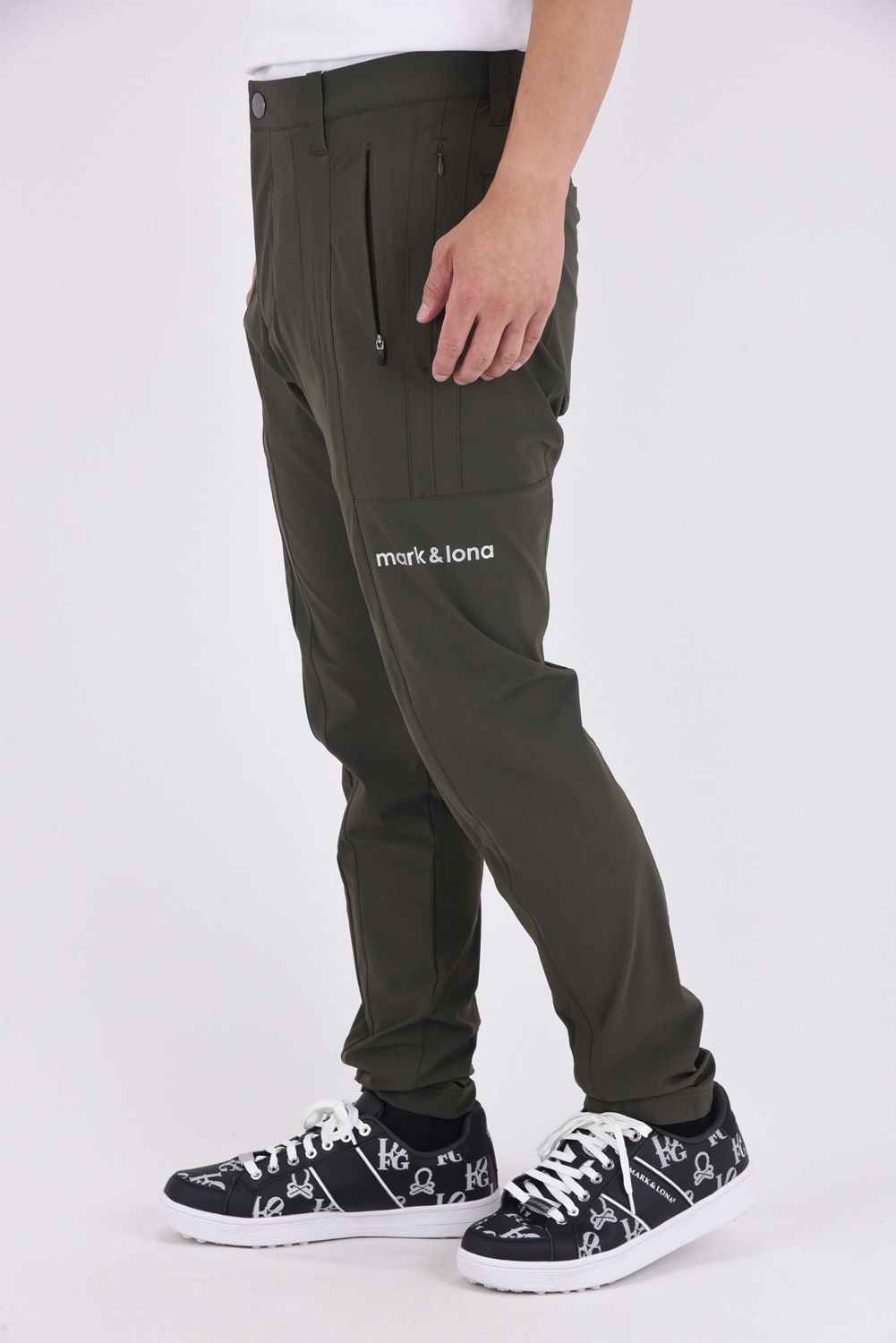 【2025AW】 S.I.D HYPER STRETCH PANTS / リフレクターロゴプリント シリコンワッペン テクニカルロングパンツ (カーキ)