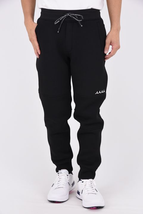 【26AW】 BONDING JOGGER PANTS / ボンディング素材 ワンポイントロゴ ジョガーパンツ (ブラック)