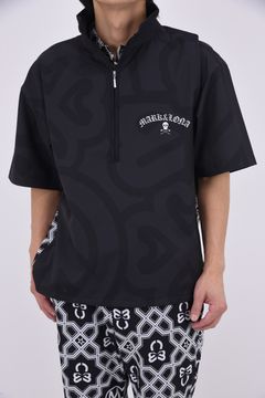 【26SS】 IMPERIAL VENT TECH JACKET / ジオメトリックパターン ショートスリーブ スタンドカラージャケット (ブラック)