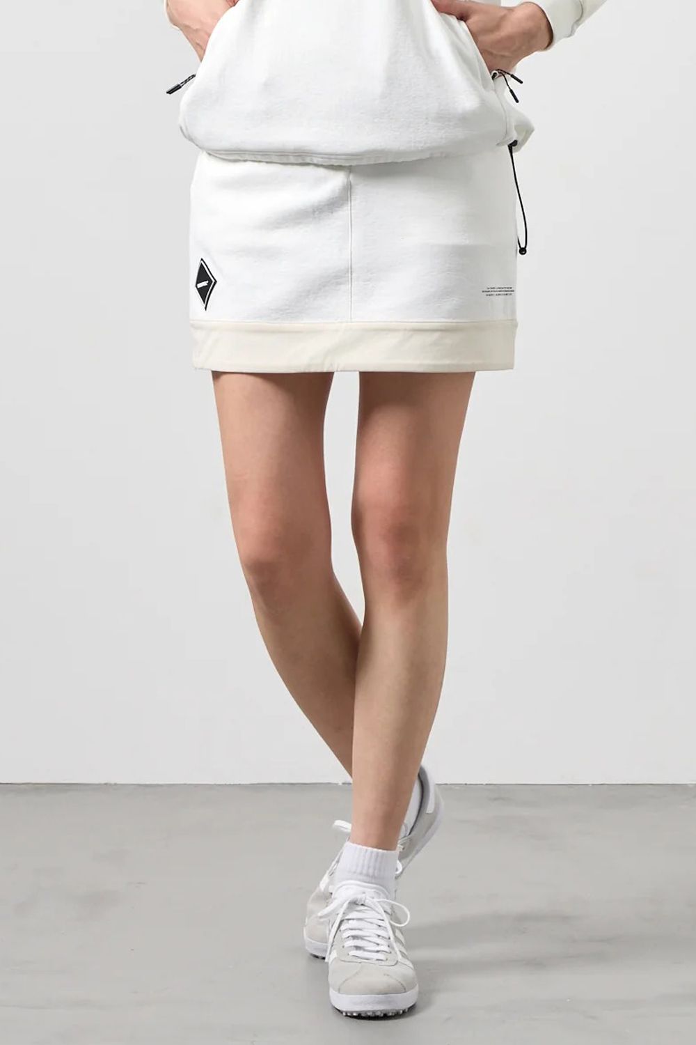 【26AW】 【レディース】 FLEECE COMBINATION SKIRT / フリース コンビネーション スカート (ホワイト)