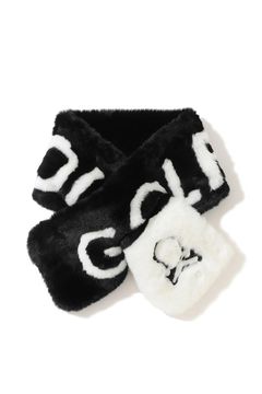 【2025AW 木村拓哉さん着用 VOL.7】 G.O.D FAUX FUR WRAP MUFFLER / エコファー ブランドロゴ ネックウォーマー (ブラック)