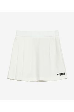 【25AW】【レディース】 WRAP PLEATED SKIRT / ダンボール素材 ウエストリブ バックプリーツスカート (ホワイト)