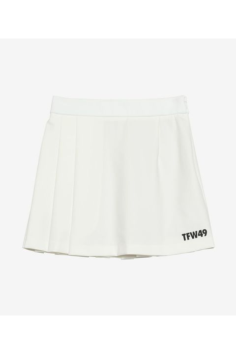 【25AW】【レディース】 WRAP PLEATED SKIRT / ダンボール素材 ウエストリブ バックプリーツスカート (ホワイト)