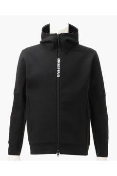 【26AW】 MEN'S DOUBLE JQ KNIT PARKA / バックロゴ ジップアップ ニットパーカー (ブラック)
