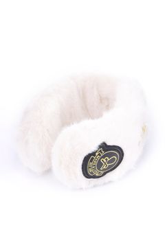 SVASTIKA FUR EARMUFFS / フェイクファー サークルスカル 2WAYイヤーマフ (ホワイト)