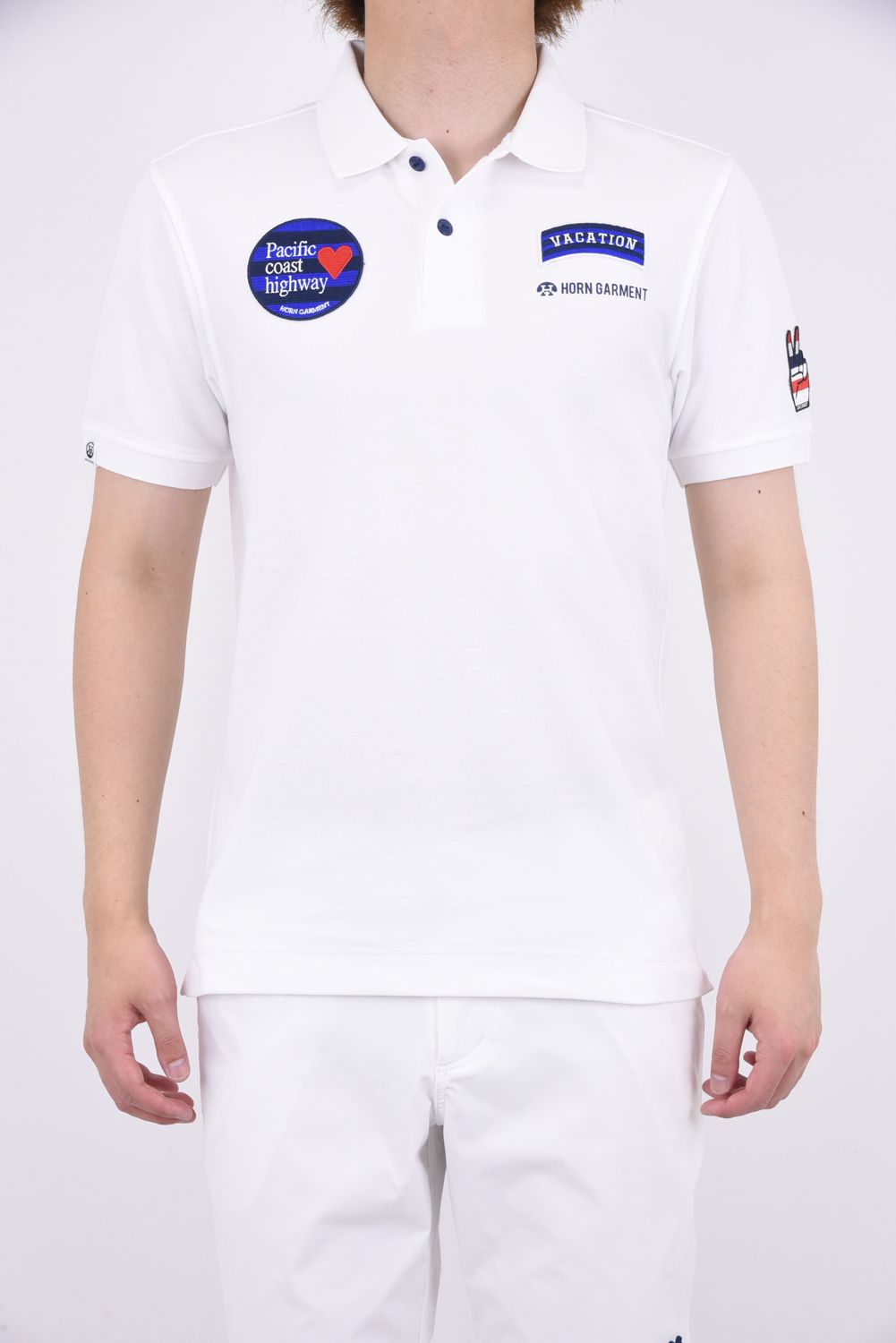 HORN GARMENT - GODDY EMBLEM POLO / アソートワッペン 半袖