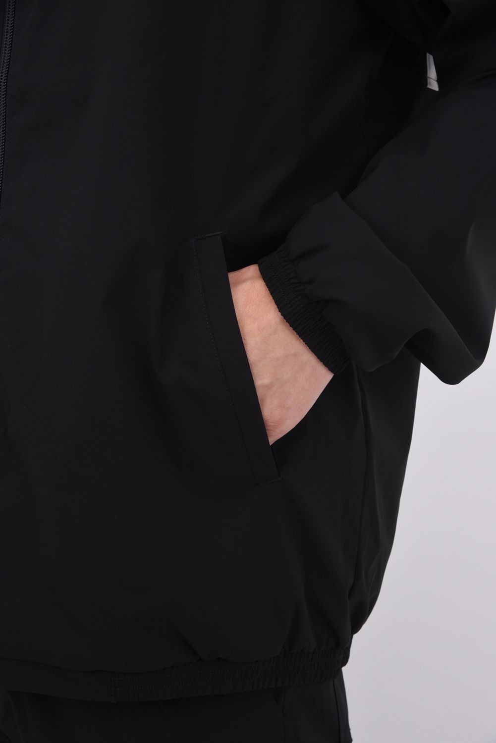 【25AW】 LIP STRETCH ZIP JACKET / ブランドロゴ ジップアップジャケット (ブラック)