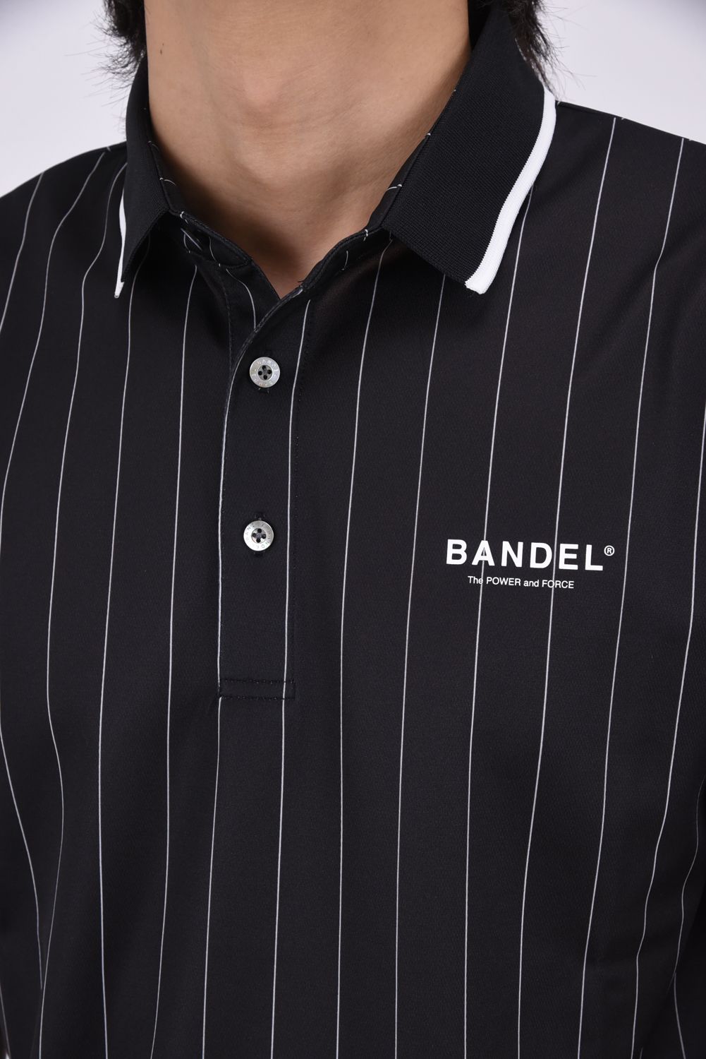 【26SS】 PINSTRIPE POLO SHIRT / ピンストライプ ポロシャツ (ブラック)