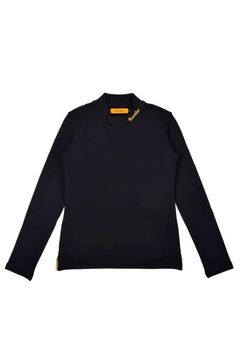 【25AW】【レディース】 WARM INNER MOCK NECK / 裏起毛 ブランドロゴ刺繍 モックネックシャツ (ブラック)*