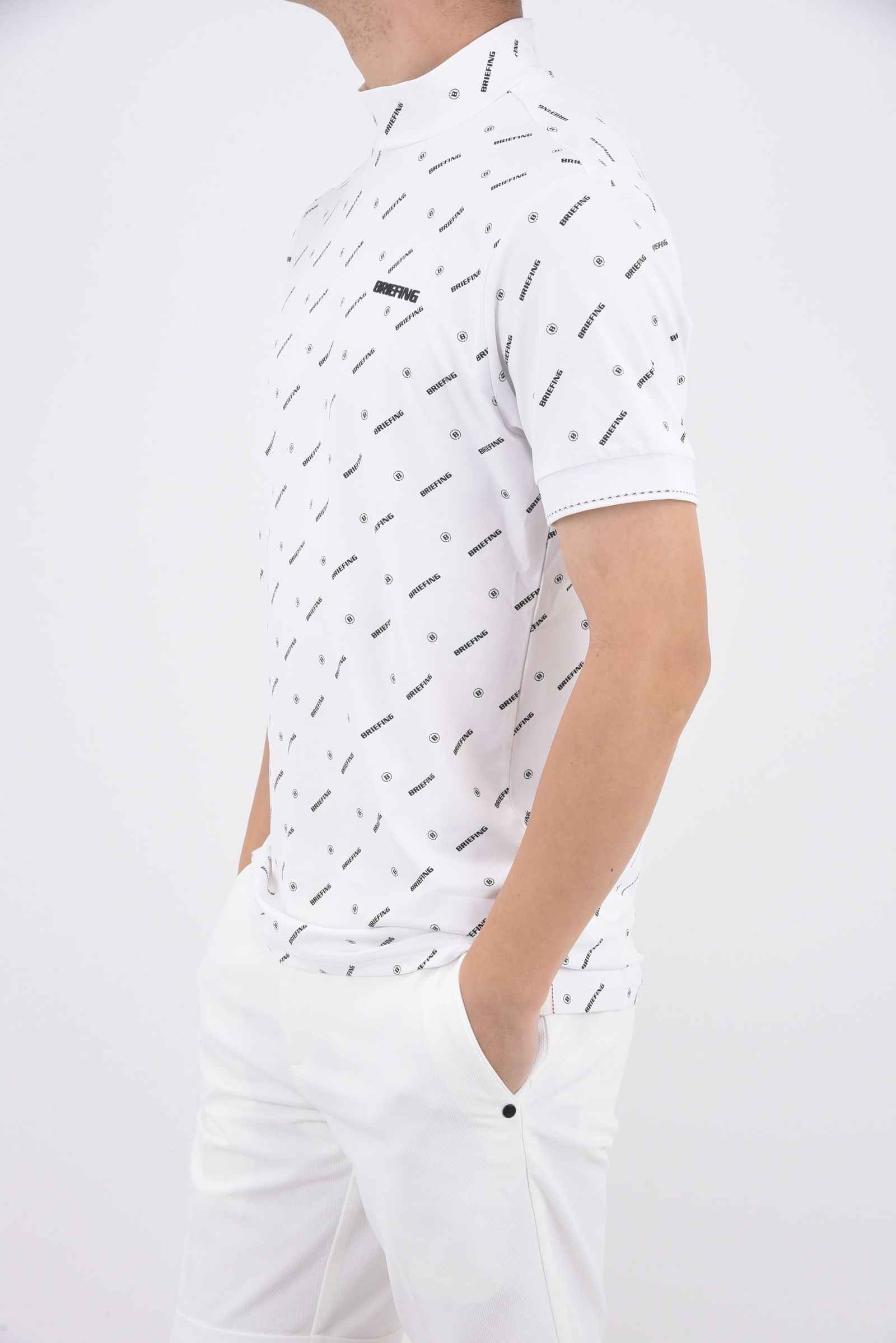 MENS MONOGRAM HIGH NECK / モノグラム ハイネックトップス (ホワイト)