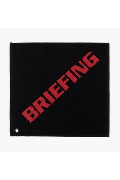 【プレゼント好適品】 LOGO WASH TOWEL BY HIPPOPOTAMUS / ブランドロゴ ループ付き スクエア型フェイスタオル (ブラック)