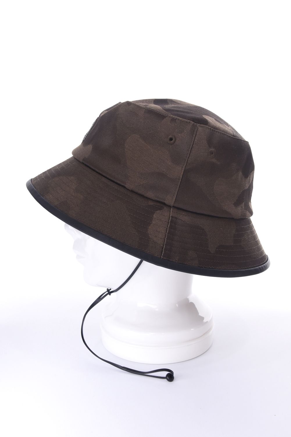 GAUGE CRYSTAL ICON HAT / オリジナルカモジャカード ドローコード付き バケットハット (ブラウン)