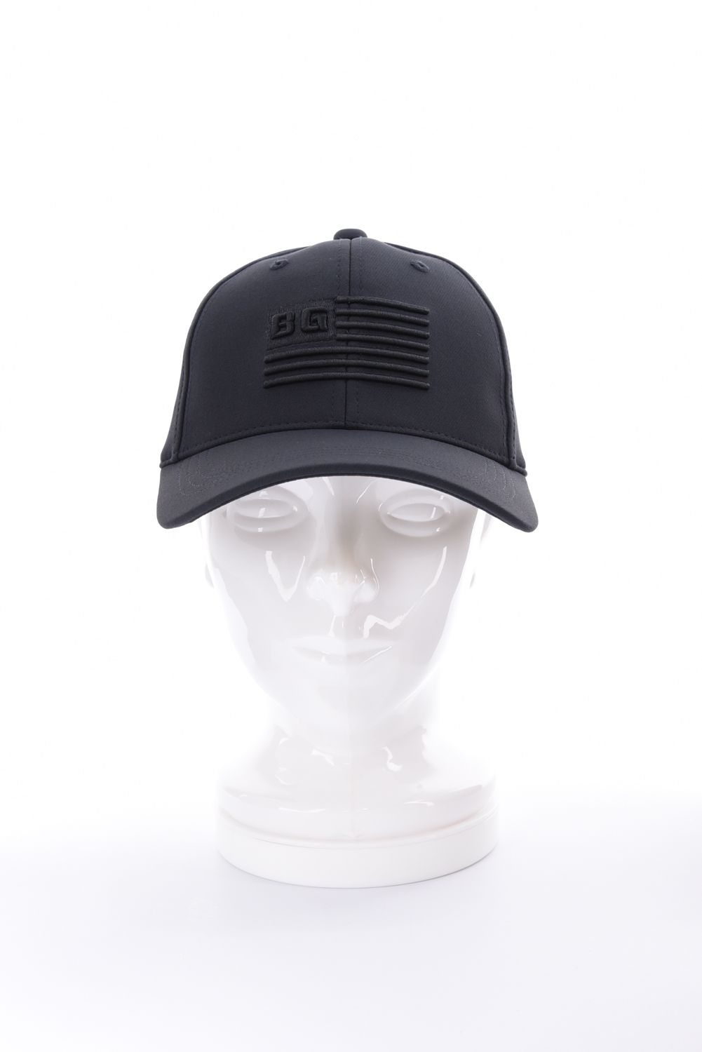 【26AW】 MEN’S BG FLAG CAP / フラッグモチーフ刺繍 キャップ (ブラック)
