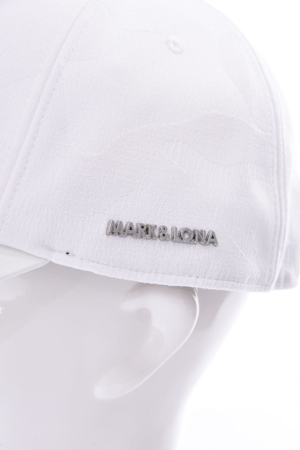 【26SS】 GAUGE CAMO LEATHER TRIM CAP / カモフラージュパターン 異素材切り替え メタルプレート ベースボールキャップ (ホワイト)