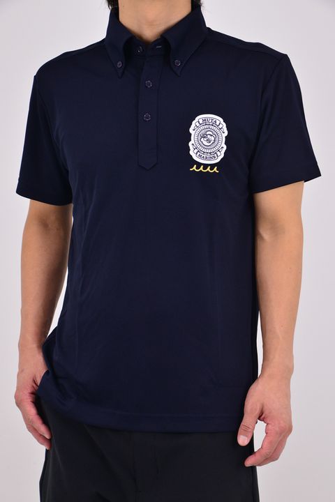 【26SS】 POLO SHIRT / POPEYE™︎コラボレーション エンブレムワッペン ポロシャツ (ネイビー)