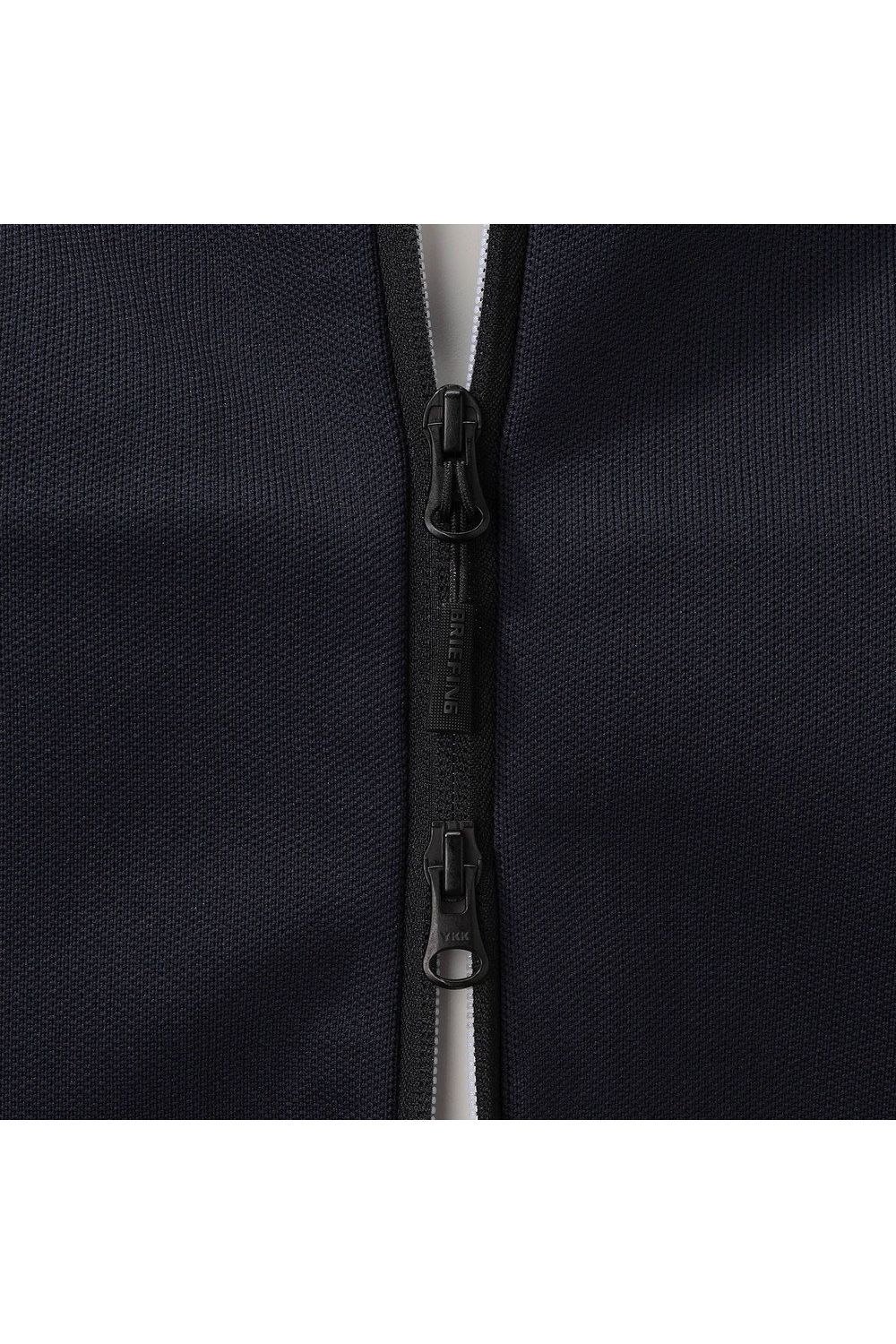 【26AW】 MEN'S DOUBLE JQ KNIT PARKA / バックロゴ ジップアップ ニットパーカー (ネイビー)