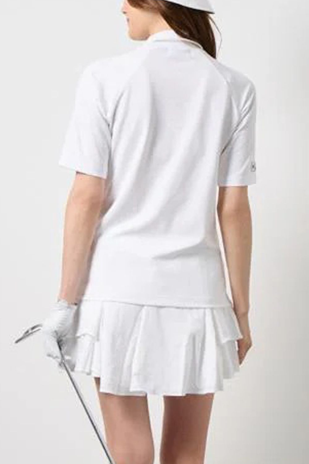 【26SS】 【レディース】 HEAT PUNCHING MOCK NECK / バックロゴ パンチング モックネックTシャツ (ホワイト)