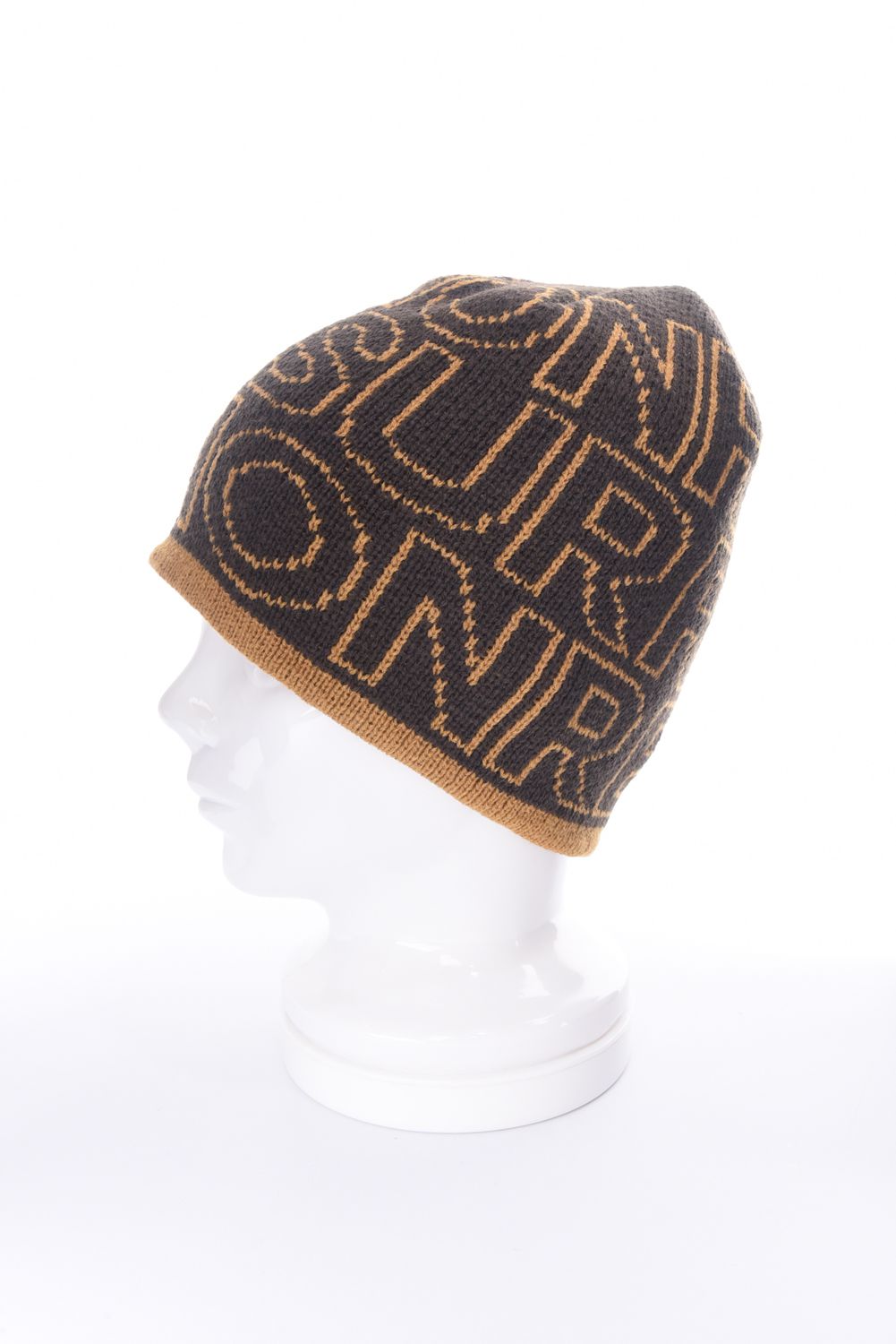 LOGO MONOGRAM KNIT CAP / ロゴモノグラム ビーニー ニットキャップ (ブラウン×キャメル)