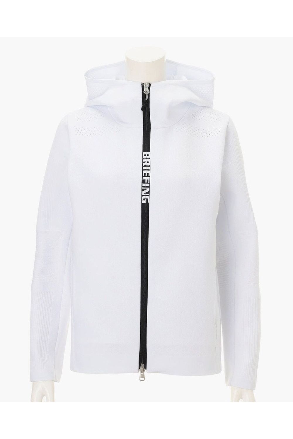 【26AW】【レディース】 WOMEN’S DOUBLE JQ KNIT PARKA / バックロゴ ジップアップ ニットパーカー (ホワイト）