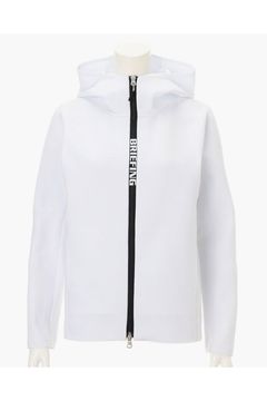 【26AW】【レディース】 WOMEN’S DOUBLE JQ KNIT PARKA / バックロゴ ジップアップ ニットパーカー (ホワイト）