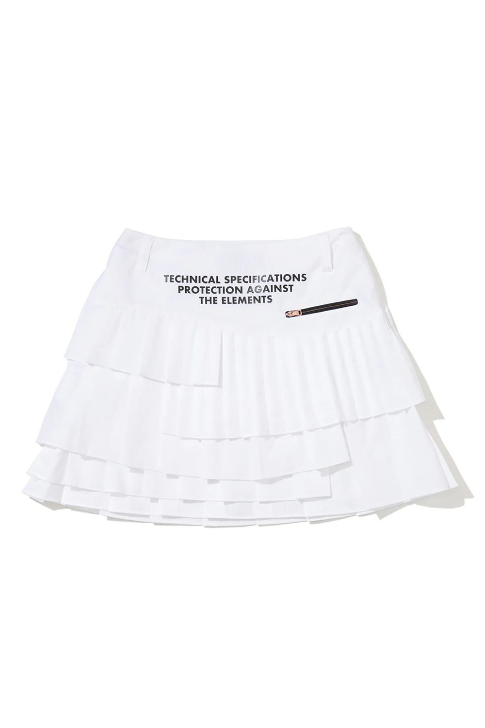 【26SS】【CODE COLLECTION】【レディース】 APSK /  アシンメトリー ランダムプリーツスカート (インナーパンツ付き) (ホワイト)