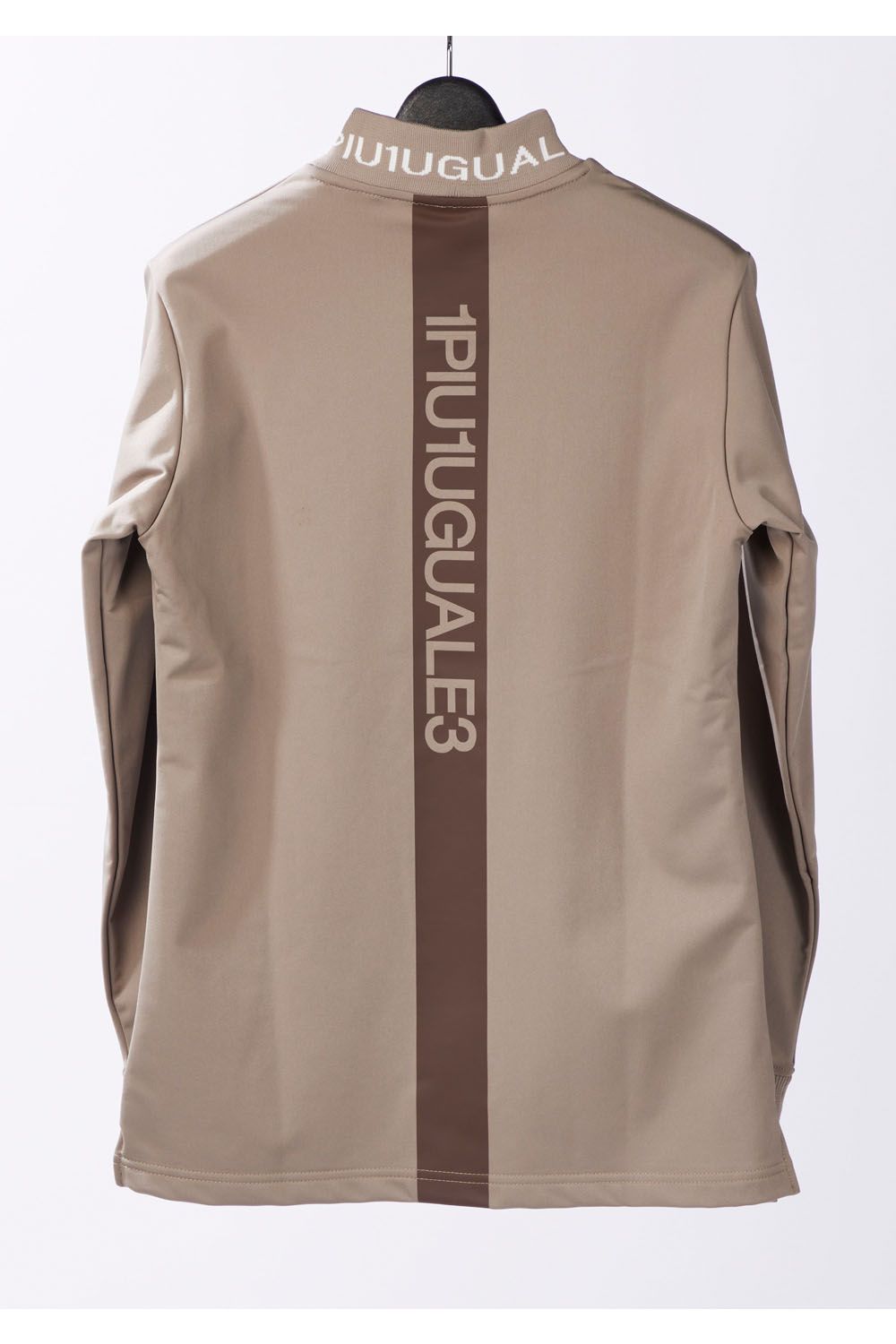 【レディース】 TAPE MOCK L/S / テープライン ロゴ ロングスリーブ モックネックTシャツ (ベージュ)