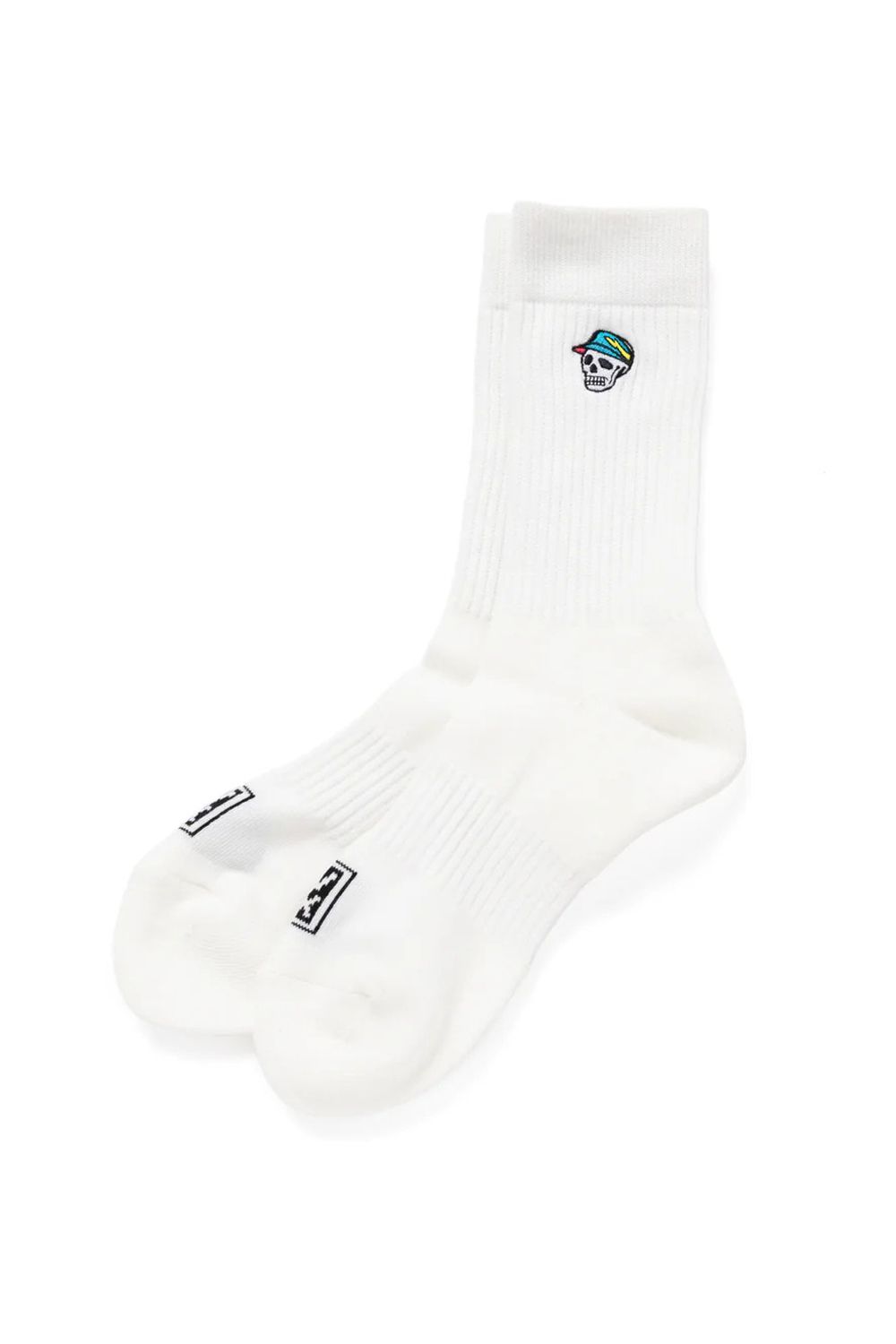 【26SS】【ユニセックス】 DVG SKULL CD SOCKS / スカルロゴ刺繡 ソックス (ホワイト)