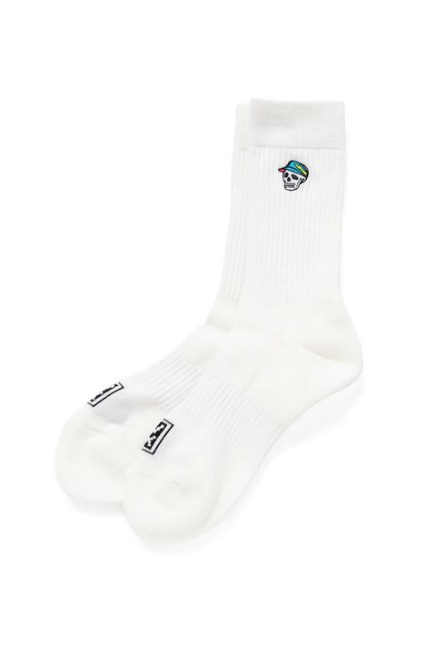 【26SS】【ユニセックス】 DVG SKULL CD SOCKS / スカルロゴ刺繡 ソックス (ホワイト)