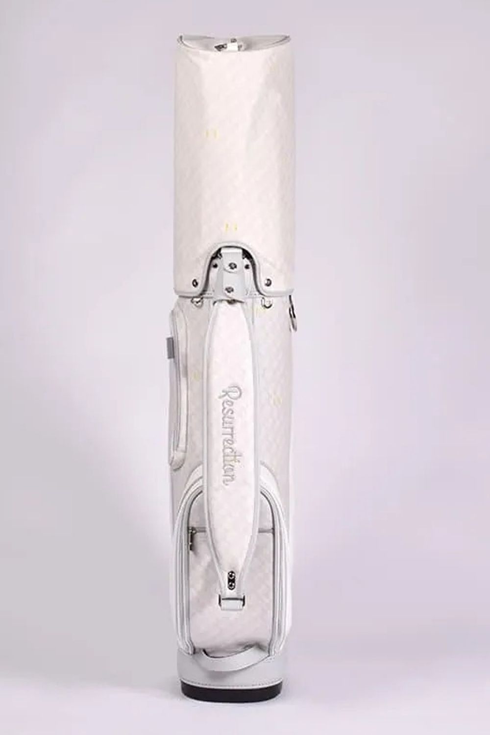 【26SS】【銀行振込・代金引換不可】【返品・交換不可】 RALLINA (ラリーナ) / ブランドオリジナルテキスタイル カートタイプ キャディバッグ （モノホワイト）*