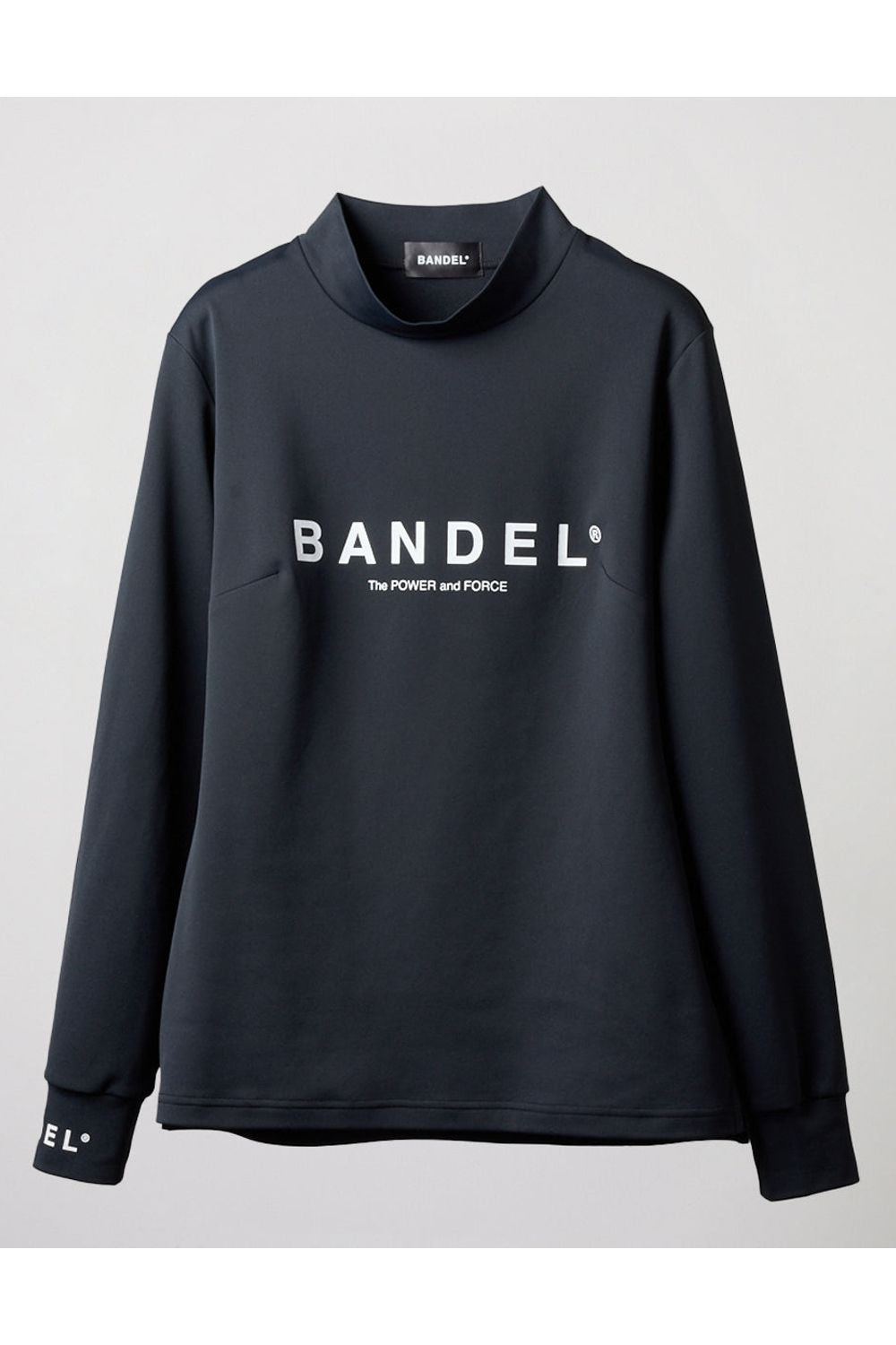 【レディース】 BASIC L/S MOCK NECK SHIRTS / ブランドロゴ ロングスリーブ モックネックシャツ (ブラック)
