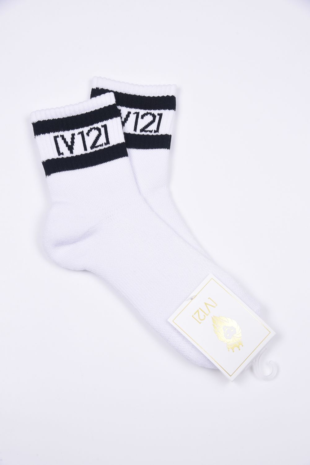 【26SS】【レディース】 VT LINE MID SOCKS WM / ブランドロゴジャカード ライン ミドルソックス (ホワイト)