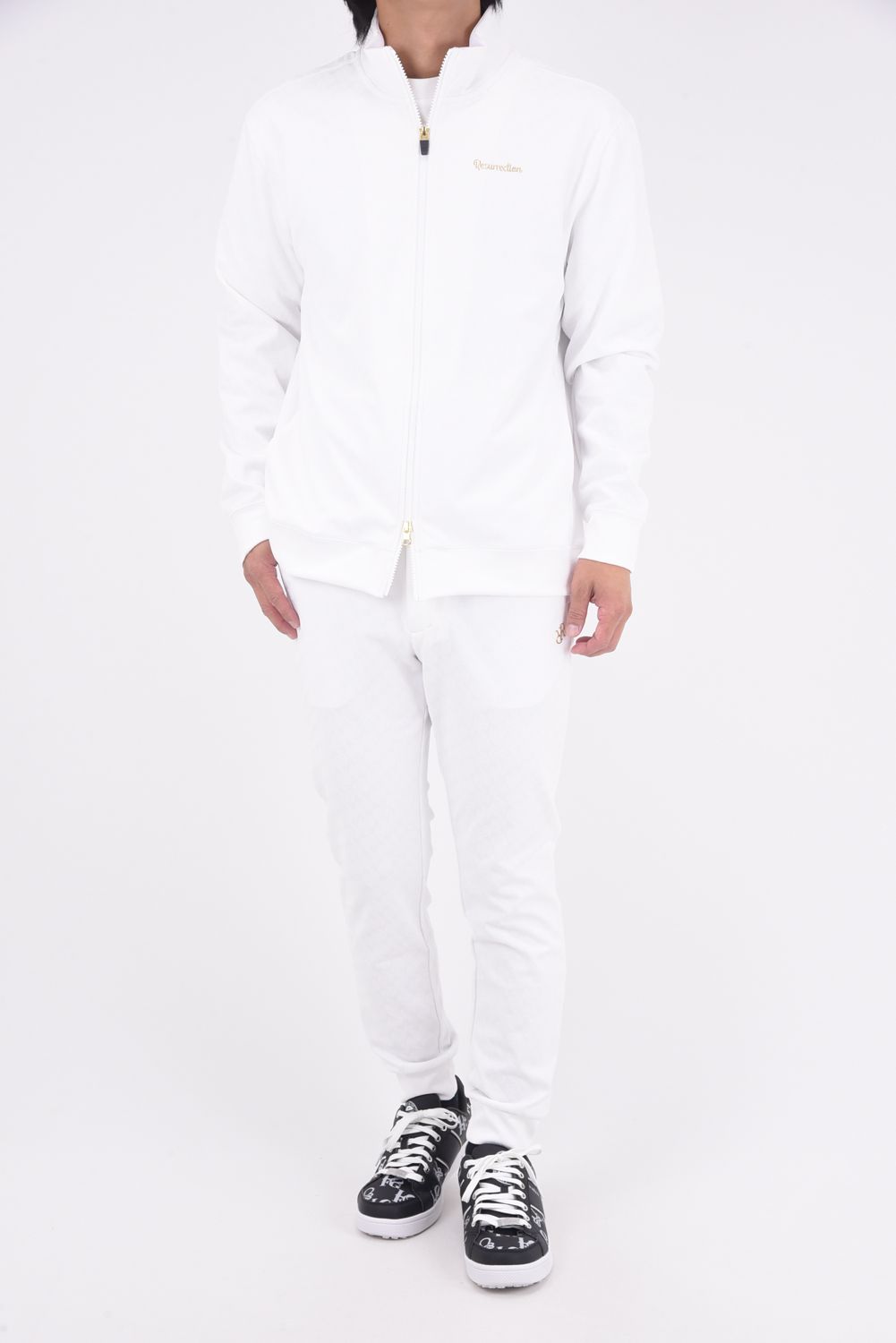 【25AW】 JACQUARD STAND COLLAR JACKET / ジャガード スタンド カラージャケット (ホワイト)*