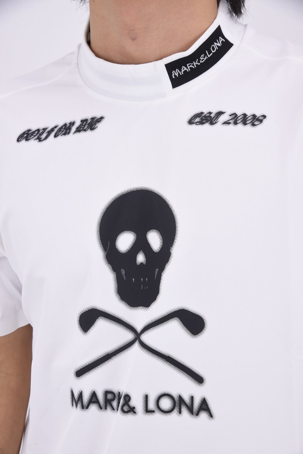 【26SS】 ICON SKULL STRETCH NYLON PIQUÉ MOCK / ナイロンカノコ アイアンスカルプリント モックネックTシャツ (ホワイト)