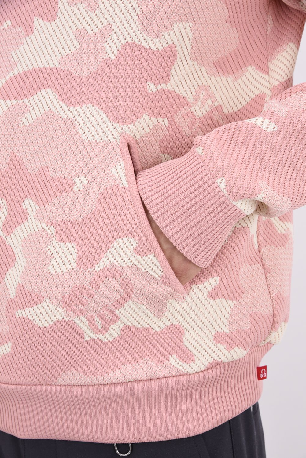 【26AW】 MERCURY CAMO JACQUARD KNIT HOODIE / ジャパンメイド カモフラジャカード ニットパーカー (ピンク)
